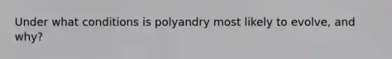 Under what conditions is polyandry most likely to evolve, and why?