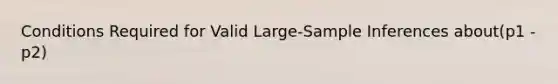 Conditions Required for Valid Large-Sample Inferences about(p1 - p2)
