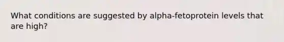 What conditions are suggested by alpha-fetoprotein levels that are high?