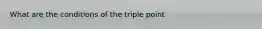 What are the conditions of the triple point