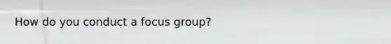 How do you conduct a focus group?