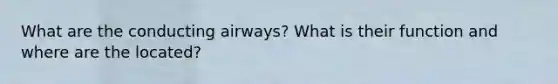 What are the conducting airways? What is their function and where are the located?