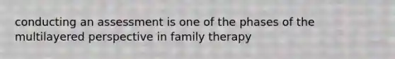 conducting an assessment is one of the phases of the multilayered perspective in family therapy