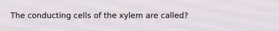 The conducting cells of the xylem are called?