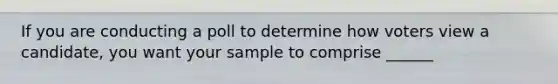 If you are conducting a poll to determine how voters view a candidate, you want your sample to comprise ______