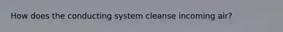 How does the conducting system cleanse incoming air?