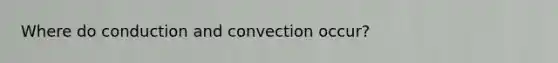 Where do conduction and convection occur?