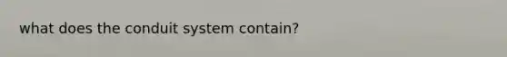 what does the conduit system contain?