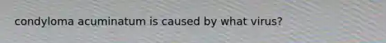 condyloma acuminatum is caused by what virus?