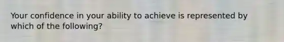 Your confidence in your ability to achieve is represented by which of the following?