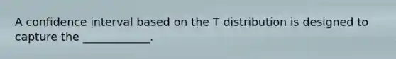 A confidence interval based on the T distribution is designed to capture the ____________.