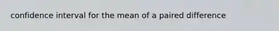 confidence interval for the mean of a paired difference