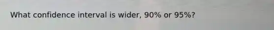 What confidence interval is wider, 90% or 95%?