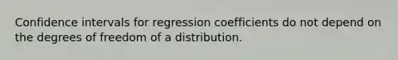 Confidence intervals for regression coefficients do not depend on the degrees of freedom of a distribution.