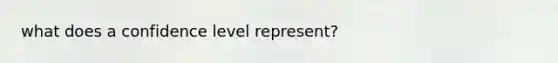 what does a confidence level represent?