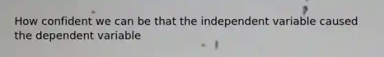 How confident we can be that the independent variable caused the dependent variable