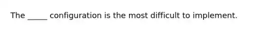 The _____ configuration is the most difficult to implement.