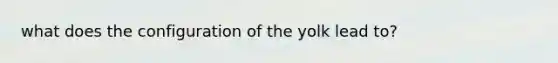 what does the configuration of the yolk lead to?