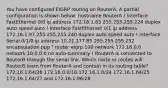 You have configured EIGRP routing on RouterA. A partial configuration is shown below: hostname RouterA ! interface FastEthernet 0/0 ip address 172.16.1.65 255.255.255.224 duplex auto speed auto ! interface FastEthernet 0/1 ip address 172.16.1.97 255.255.255.240 duplex auto speed auto ! interface Serial 0/1/0 ip address 10.21.177.85 255.255.255.252 encapsulation ppp ! router eigrp 100 network 172.16.0.0 network 10.0.0.0 no auto-summary ! RouterA is connected to RouterB through the serial link. Which route or routes will RouterB learn from RouterA and contain in its routing table? 172.16.1.64/26 172.16.0.0/16 172.16.1.0/24 172.16.1.64/25 172.16.1.64/27 and 172.16.1.96/28