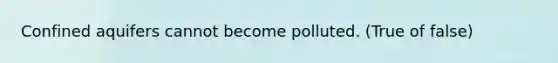 Confined aquifers cannot become polluted. (True of false)