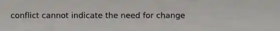 conflict cannot indicate the need for change