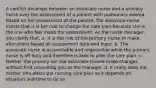 A conflict develops between an associate nurse and a primary nurse over the assessment of a patient with pulmonary edema. Based on her assessment of the patient, the associate nurse insists that it is her role to change the care plan because she is the one who has made the assessment. As the nurse manager, you clarify that: a. It is the role of the primary nurse to make alterations based on assessment data and input. b. The associate nurse is accountable and responsible while the primary nurse is off duty and therefore is able to alter the care plan. c. Neither the primary nor the associate should make changes without first consulting you as the manager. d. It really does not matter who alters the nursing care plan as it depends on situation and time to do so.