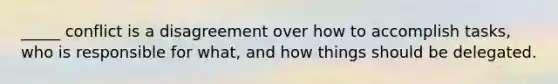 _____ conflict is a disagreement over how to accomplish tasks, who is responsible for what, and how things should be delegated.