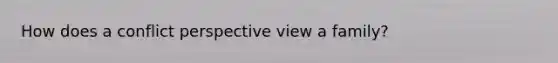 How does a conflict perspective view a family?