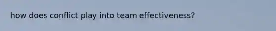 how does conflict play into team effectiveness?