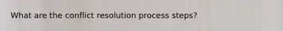 What are the conflict resolution process steps?