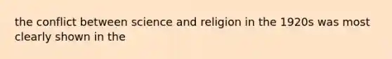 the conflict between science and religion in the 1920s was most clearly shown in the