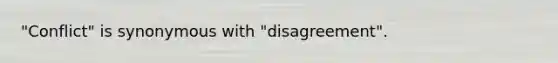 "Conflict" is synonymous with "disagreement".