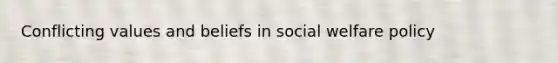 Conflicting values and beliefs in social welfare policy