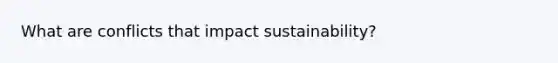 What are conflicts that impact sustainability?