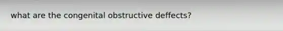 what are the congenital obstructive deffects?