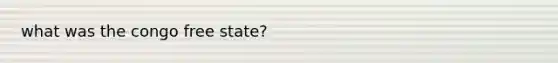 what was the congo free state?