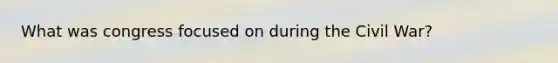 What was congress focused on during the Civil War?
