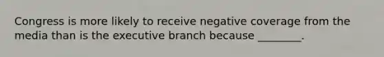 Congress is more likely to receive negative coverage from the media than is the executive branch because ________.