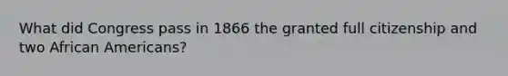 What did Congress pass in 1866 the granted full citizenship and two African Americans?