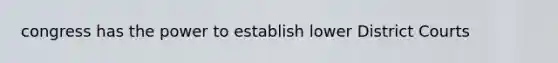 congress has the power to establish lower District Courts