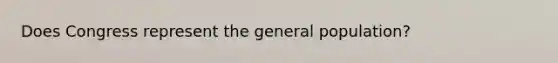 Does Congress represent the general population?