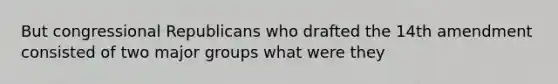 But congressional Republicans who drafted the 14th amendment consisted of two major groups what were they