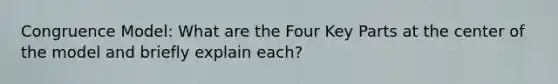 Congruence Model: What are the Four Key Parts at the center of the model and briefly explain each?