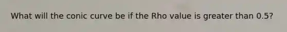 What will the conic curve be if the Rho value is <a href='https://www.questionai.com/knowledge/ktgHnBD4o3-greater-than' class='anchor-knowledge'>greater than</a> 0.5?