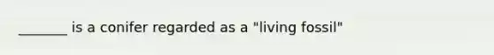 _______ is a conifer regarded as a "living fossil"