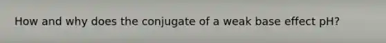 How and why does the conjugate of a weak base effect pH?