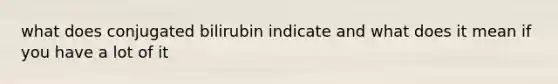 what does conjugated bilirubin indicate and what does it mean if you have a lot of it