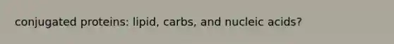 conjugated proteins: lipid, carbs, and nucleic acids?