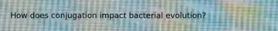 How does conjugation impact bacterial evolution?