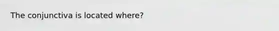 The conjunctiva is located where?